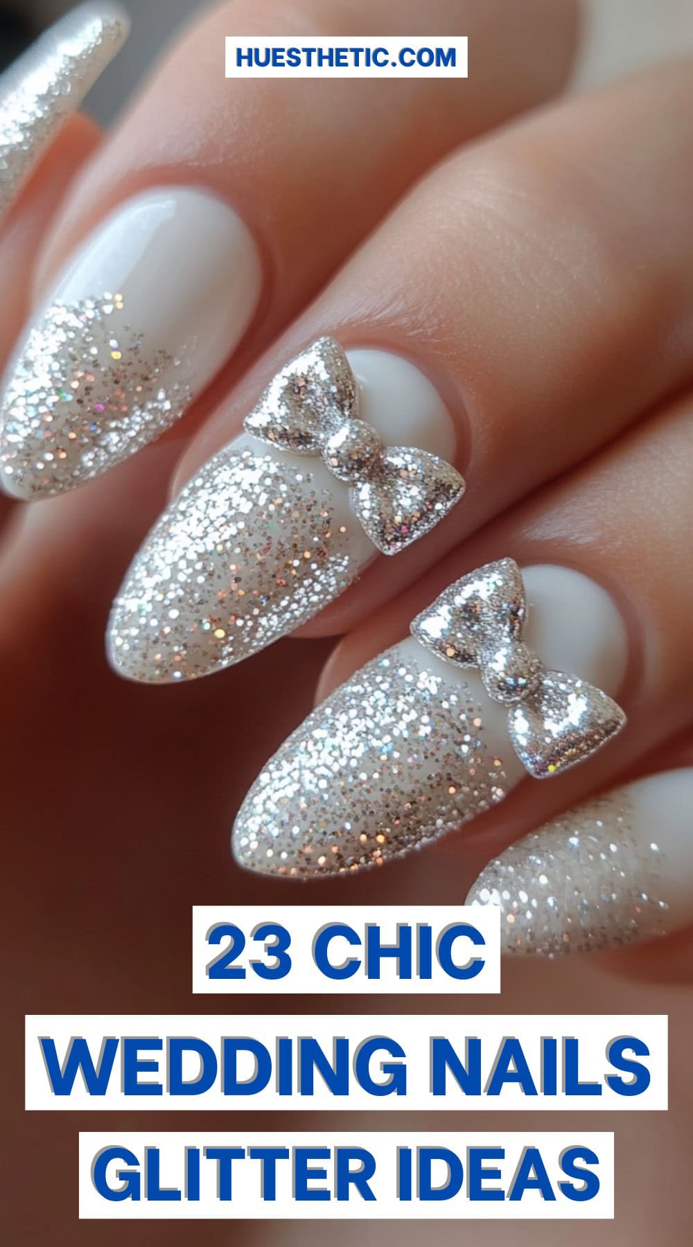 wedding nails glitter