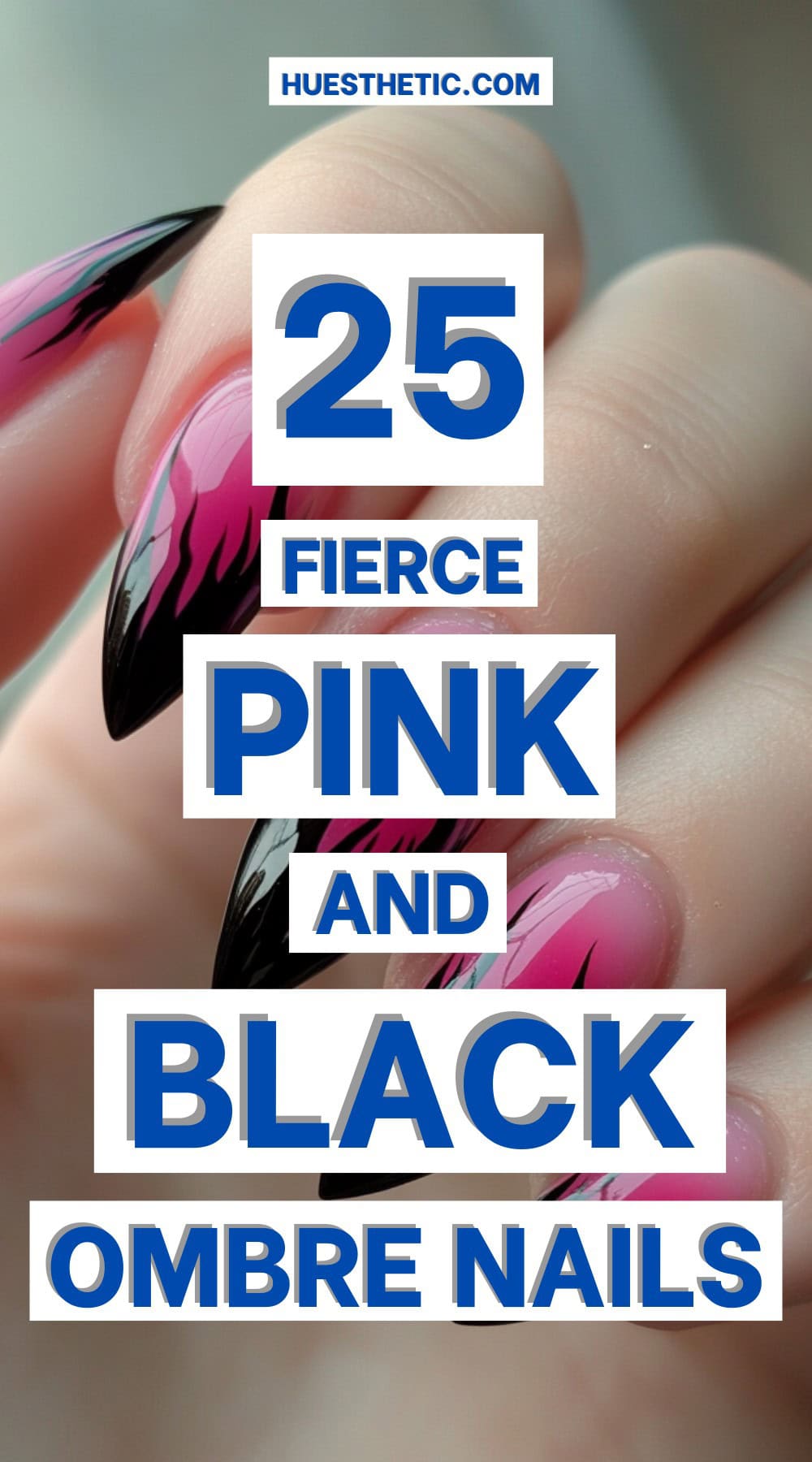 pink and black ombre nails pinterest poster