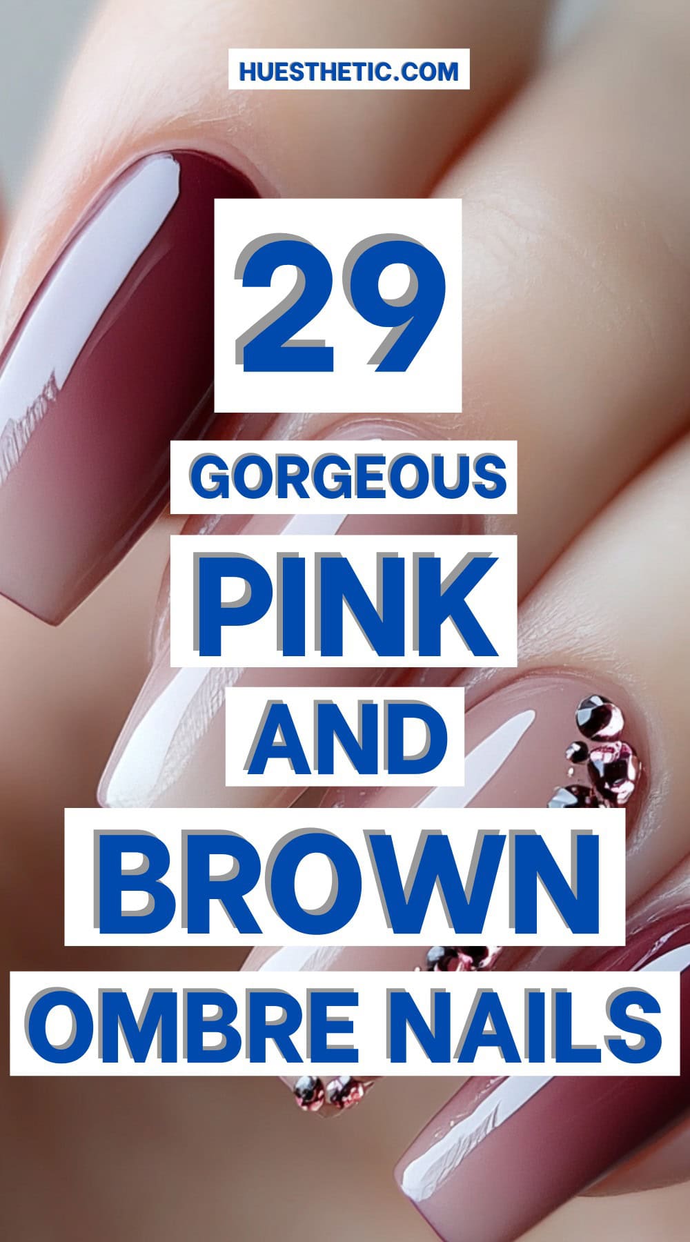 pink and brown ombre nails pinterest poster