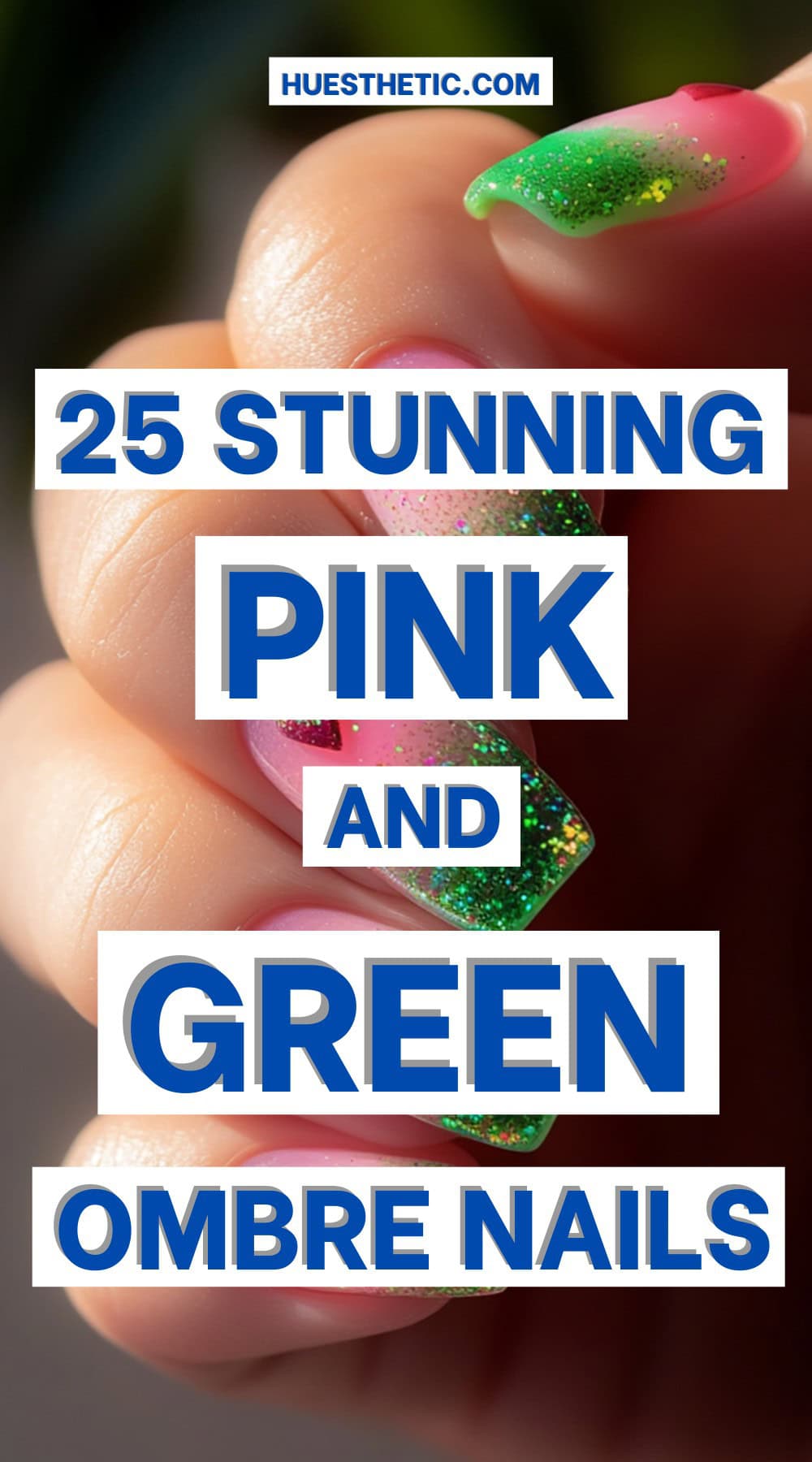 pink and green ombre nails pinterest poster