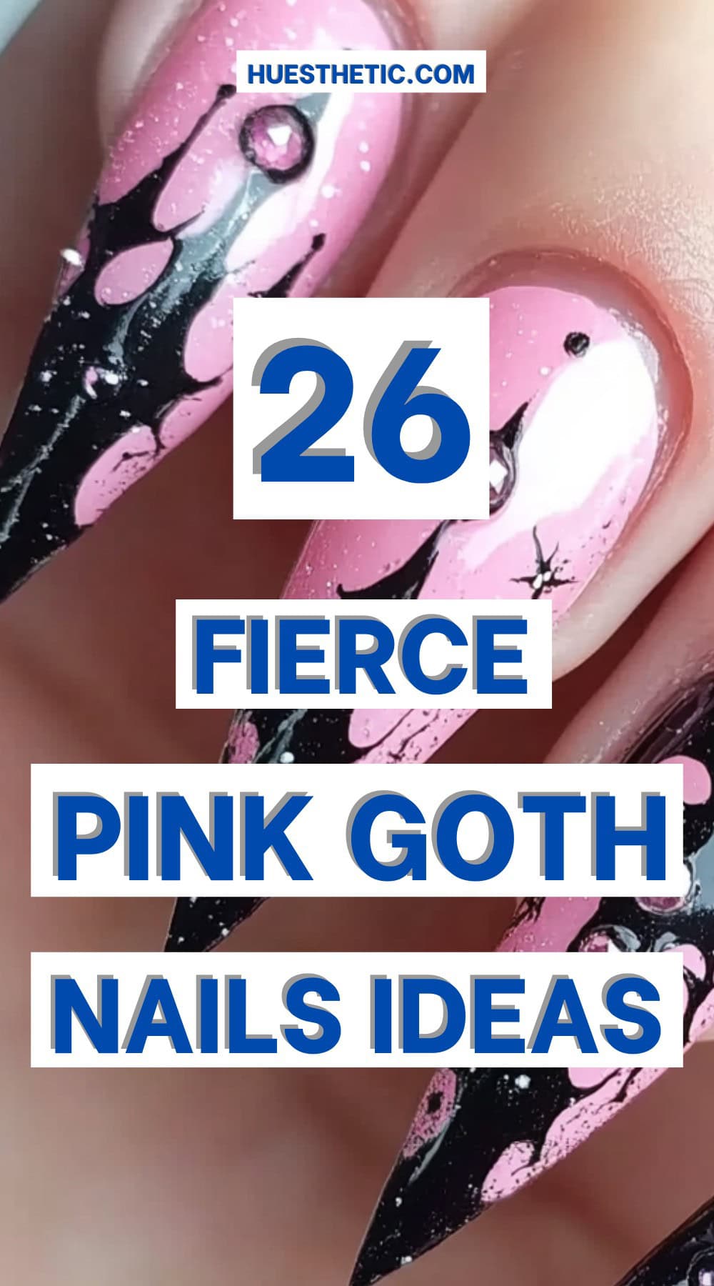 pink goth nails pinterest poster