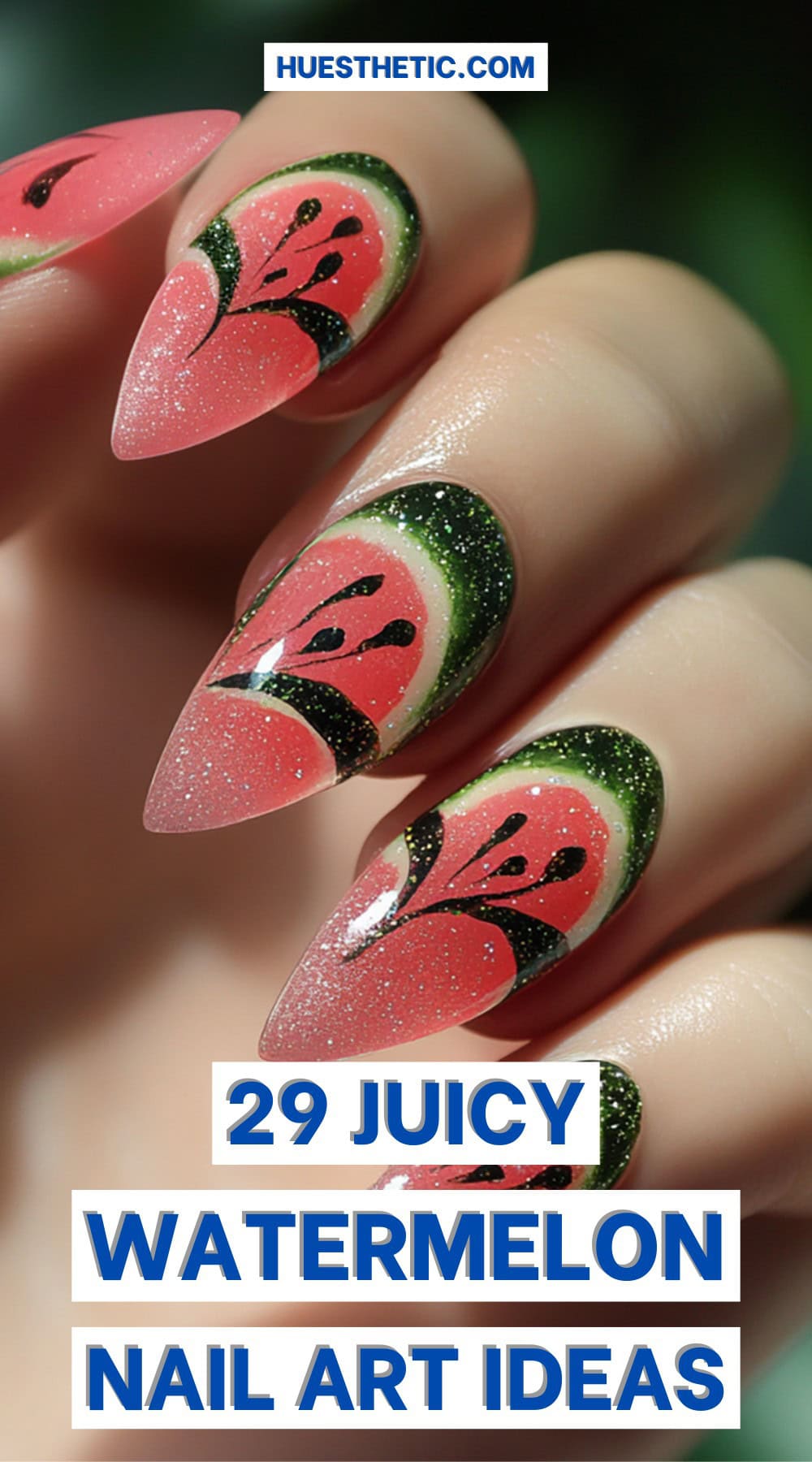 watermelon nail art